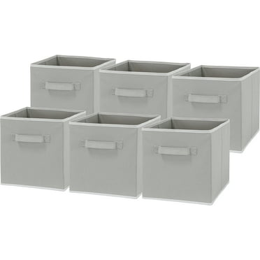 Sodynee Foldable Cloth Storage Cube Basket Bins Organizer Containers Drawers Grey Zig Zag Strip SCB6BS 6 Pack 